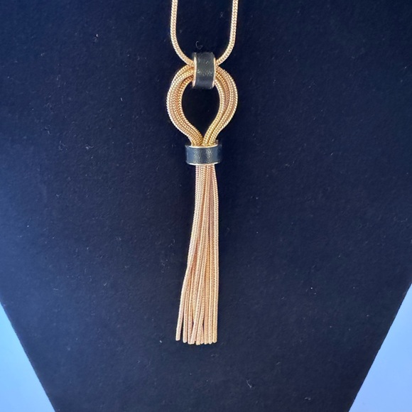 Vince Camuto Elegant Gold Tassel Necklace- long - Picture 2 of 4